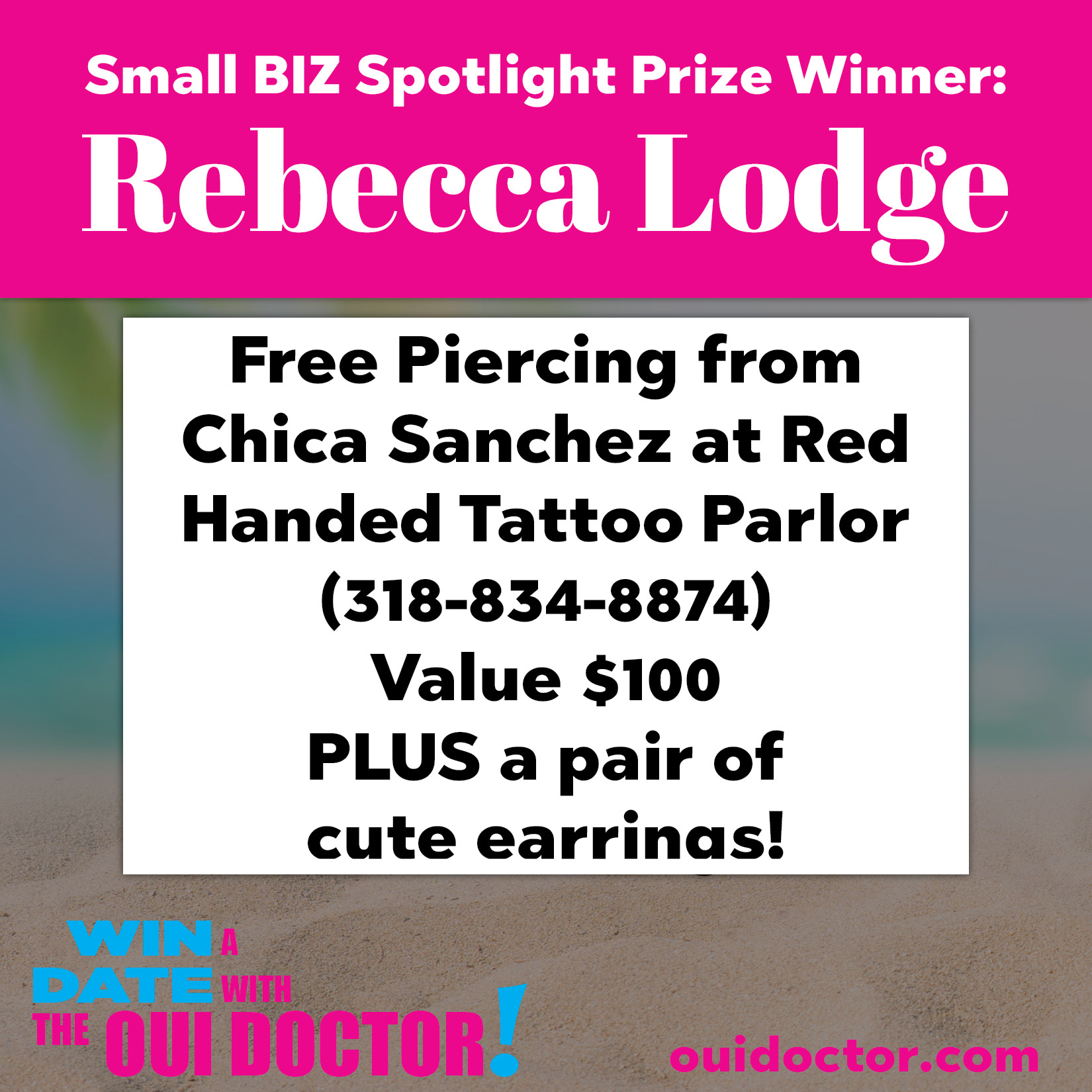 Featured image for “Free Piercing from Chica Sanchez at Red Handed Tattoo Parlor. Value $100”